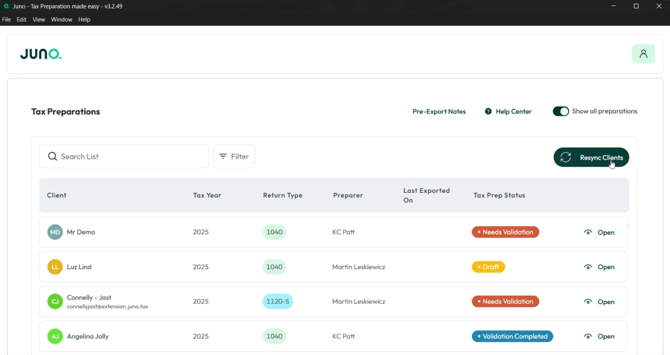 Resync clients